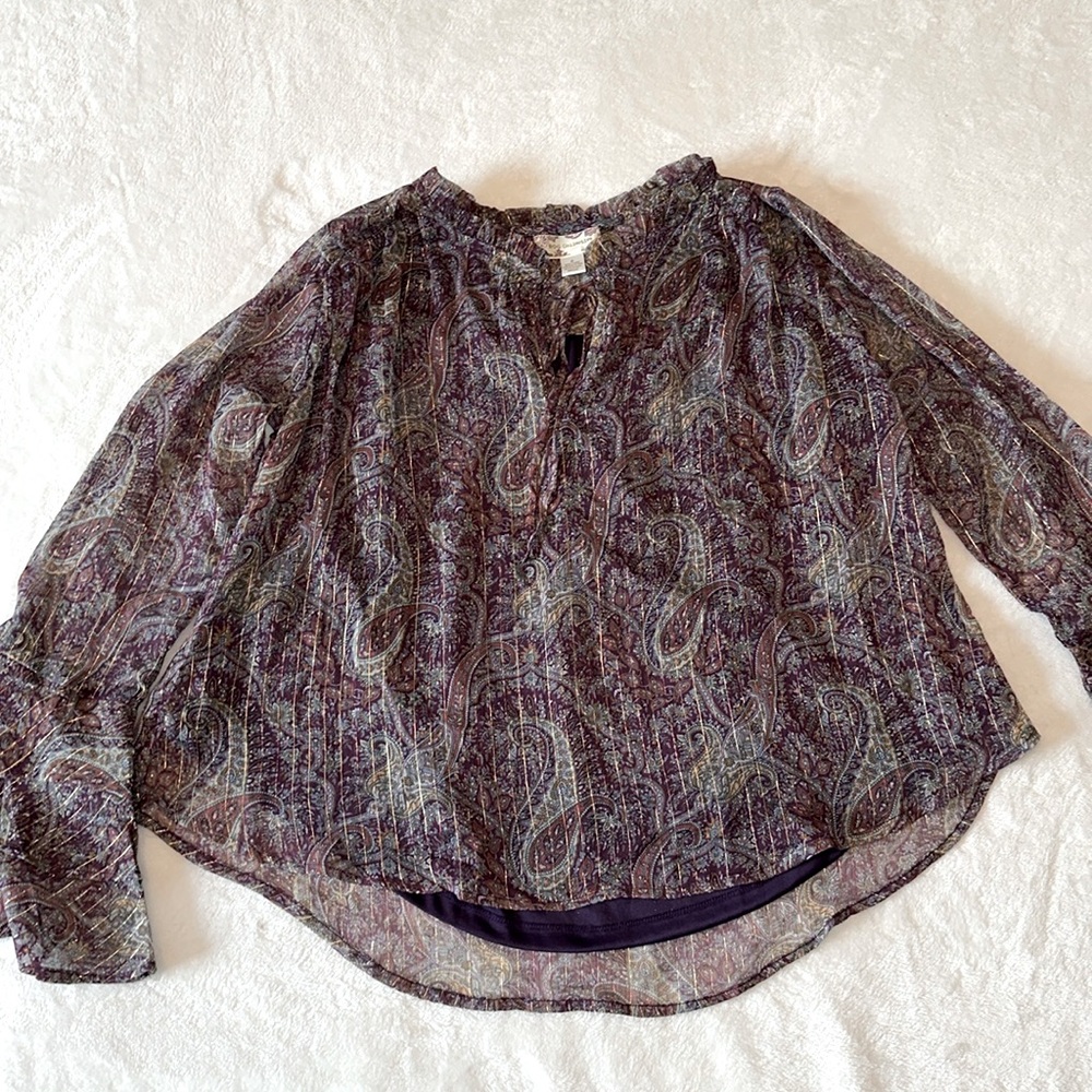 Purple paisley blouse